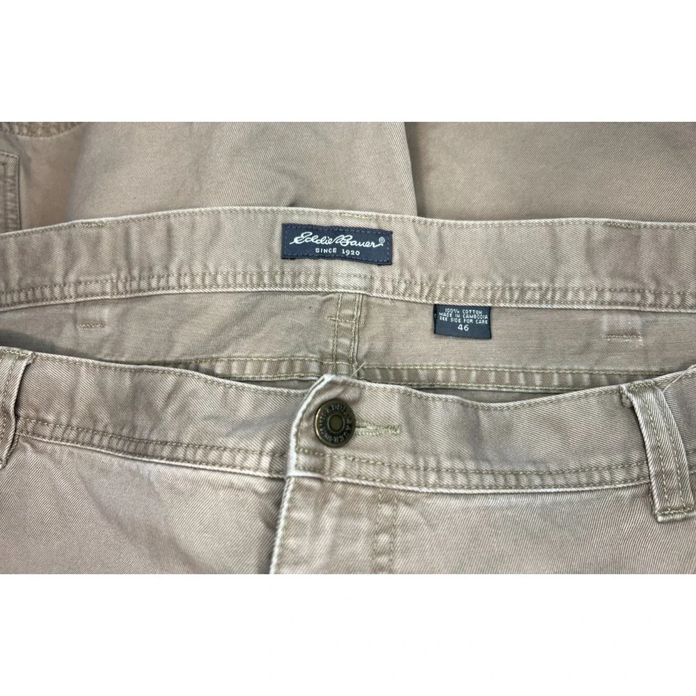 Eddie Bauer Cargo Shorts 46 100% Cotton Khaki Style 0744 Hiking Workwear Gorp